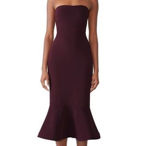 Cinq a Sept Rent the Runway Vino crepe Luna strapless dress sz 8 $465